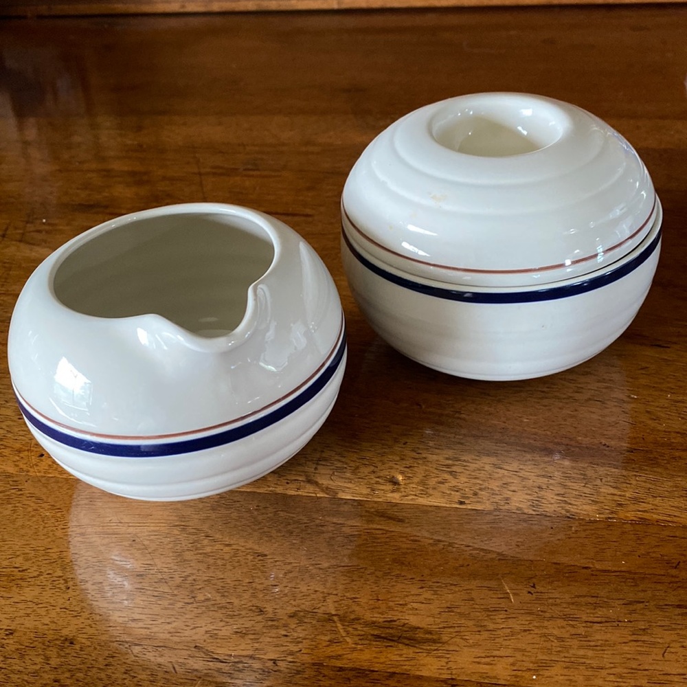 EPOCH Ivory / Cobalt Sugar & Creamer Set